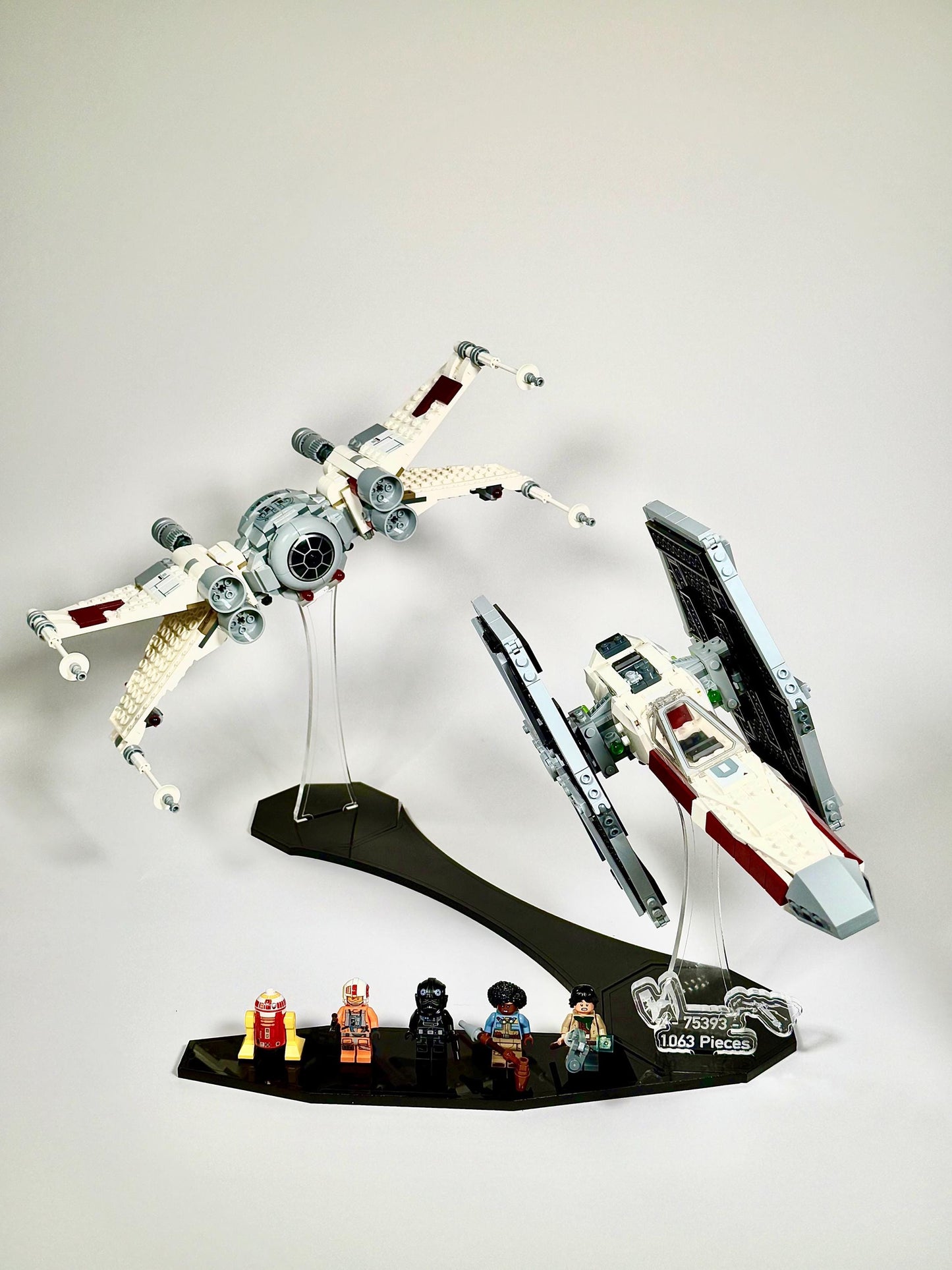 Display Stand for LEGO® set 75393 TIE Fighter & X-Wing Mash-up