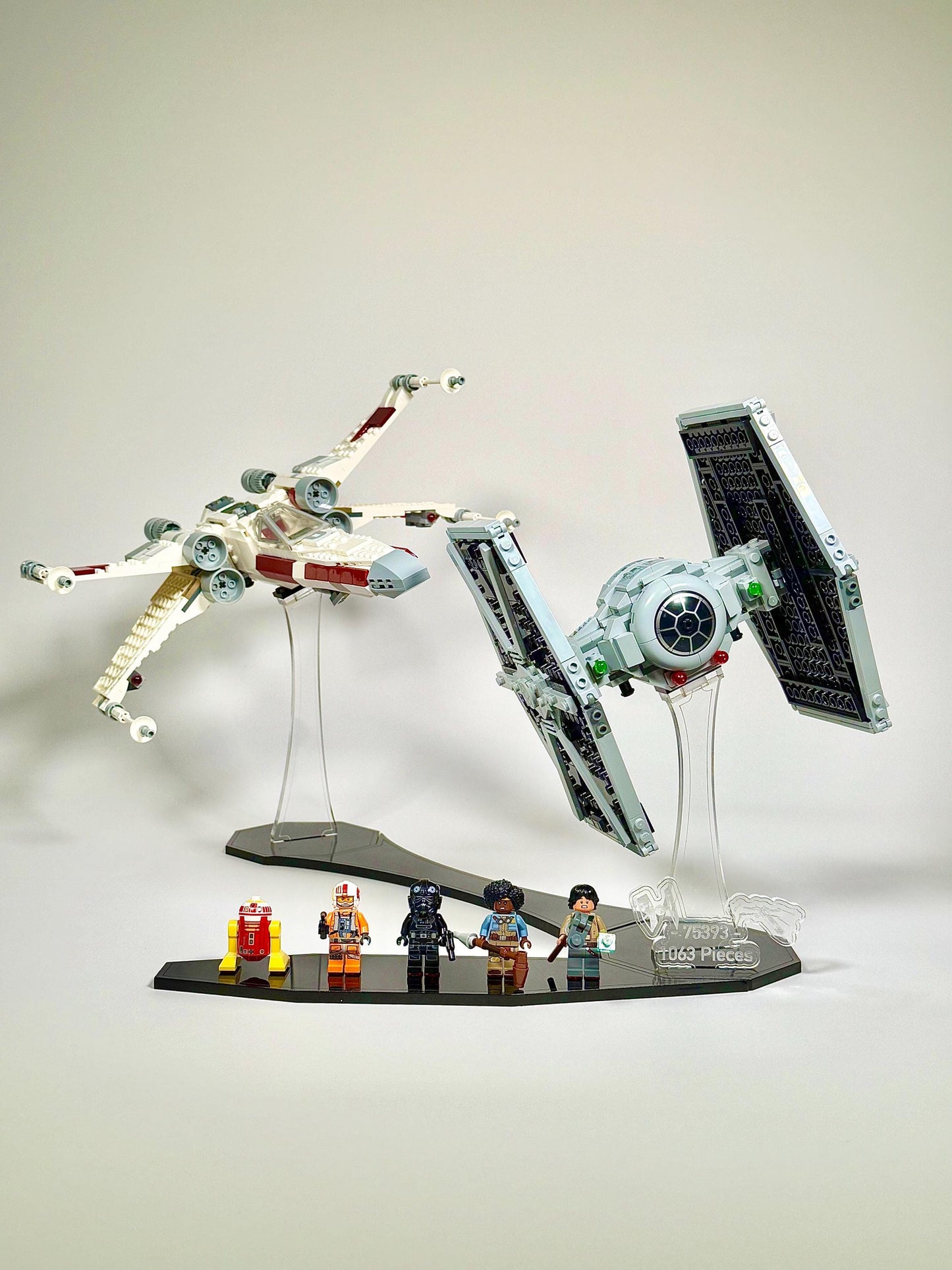 Display Stand for LEGO® set 75393 TIE Fighter & X-Wing Mash-up