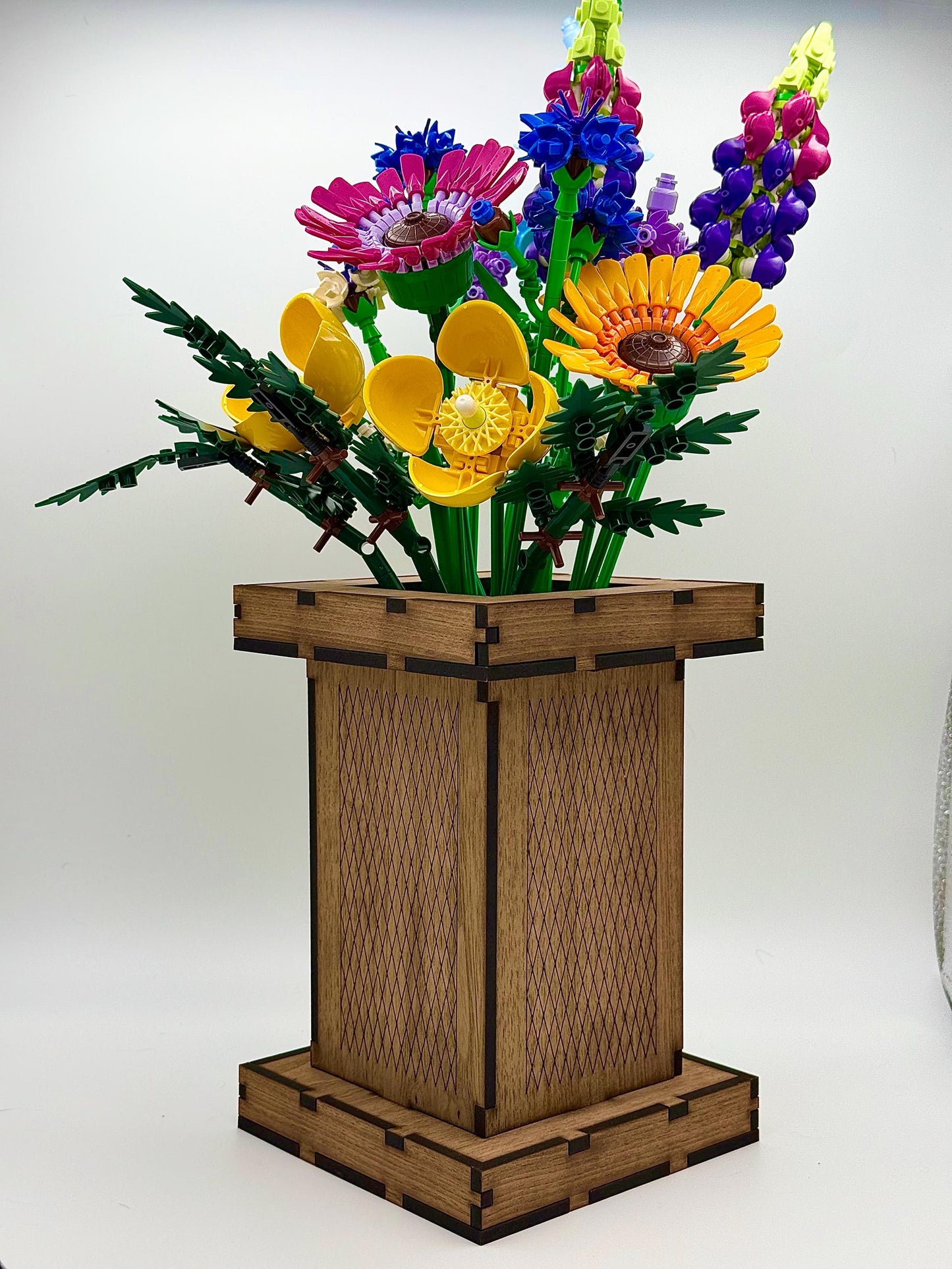 Walnut Vase for Lego Botanicals Wildflower Bouquet 10313 or any Botanical's Assortment