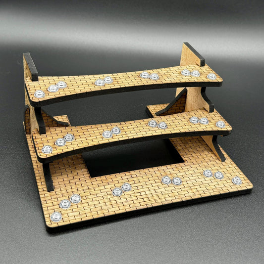 Wooden 12 Minifigure Display Stand designed for Lego® Dungeons & Dragons® Minifigure Series