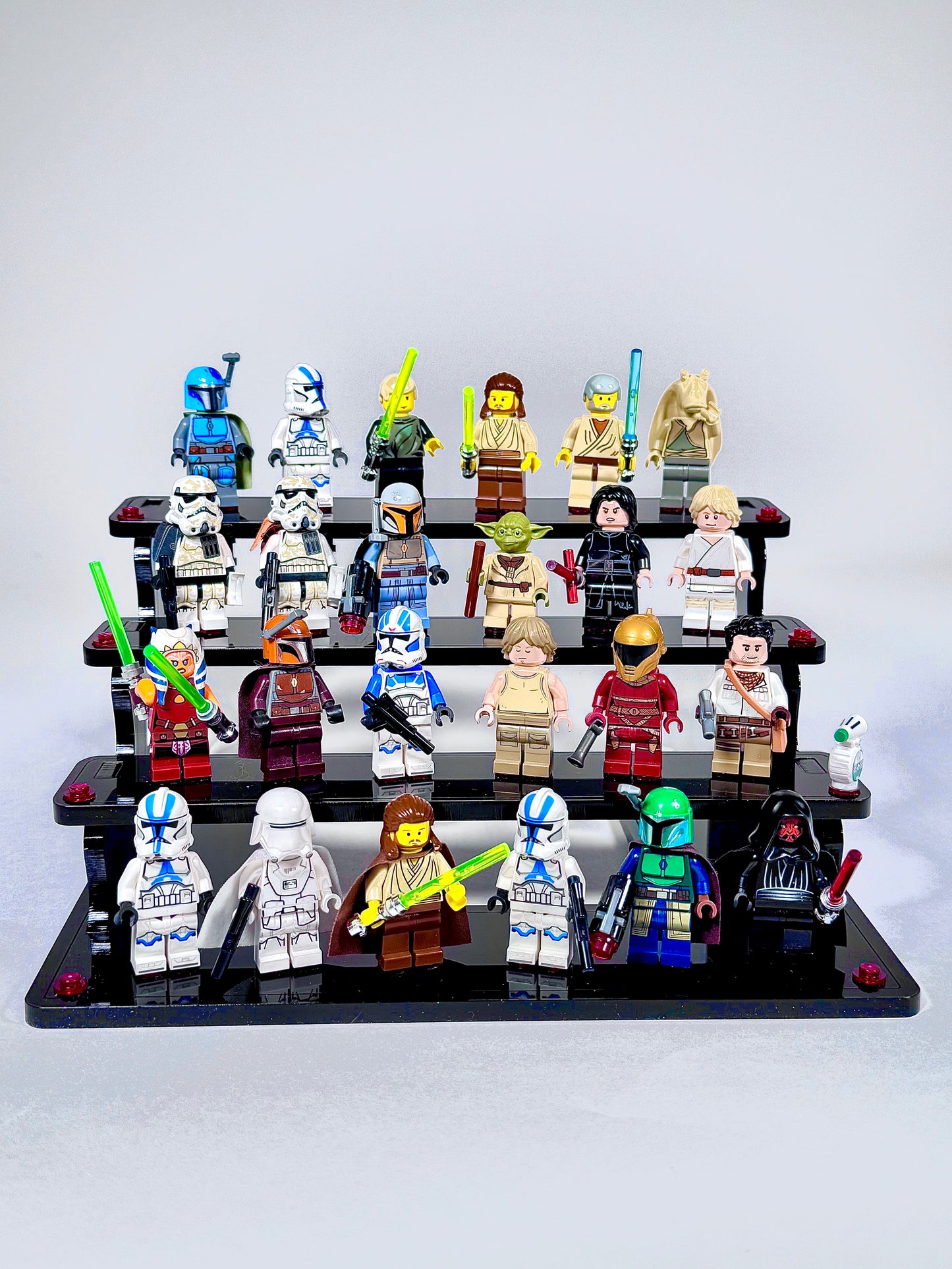 24 Minifigure Display Stand for Lego® Minifigures In Black Acrylic