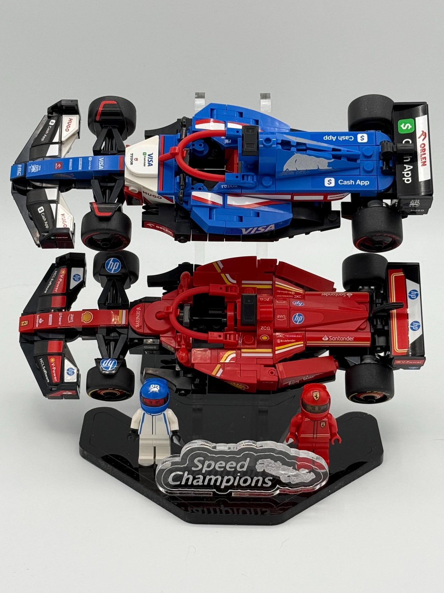 F1 Speed Champions Stand designed to work with LEGO® F1 Speed Champions cars