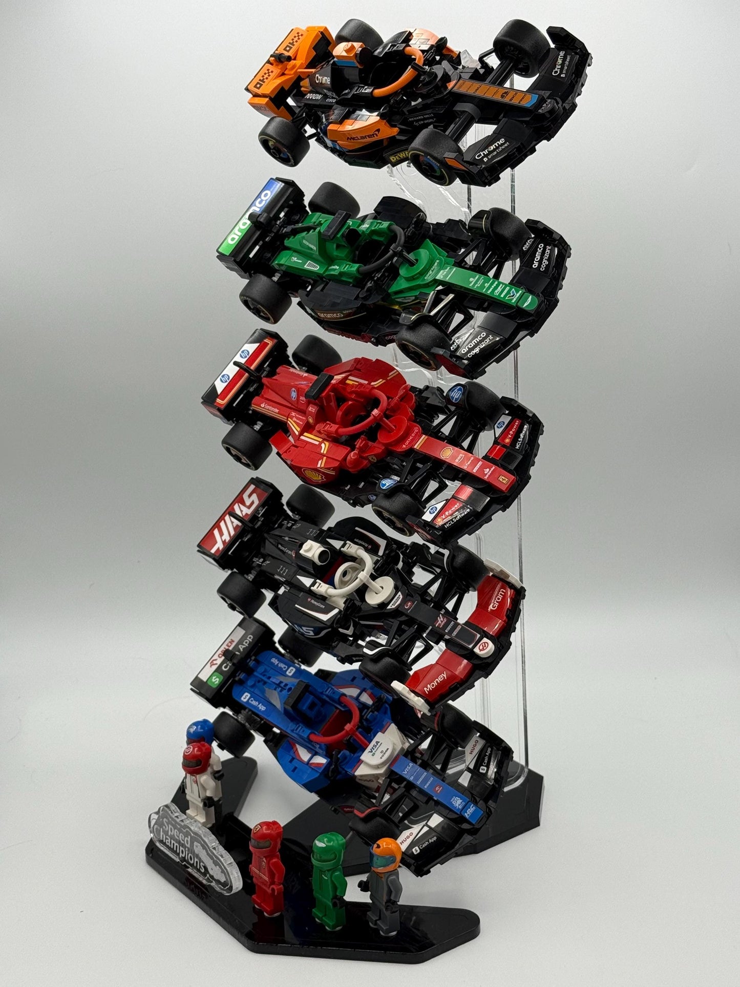 F1 Speed Champions Stand designed to work with LEGO® F1 Speed Champions cars