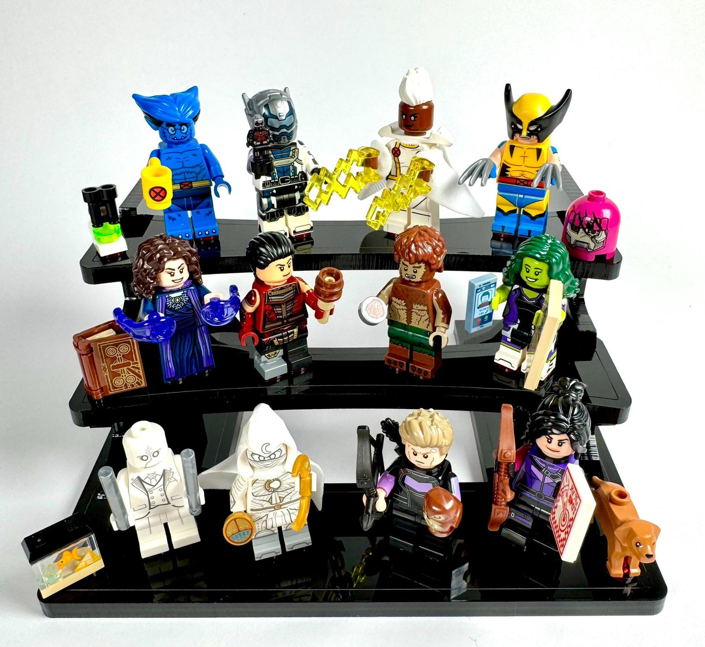 12 Minifigure Display Stand in Black Acrylic for Lego® Minifigures