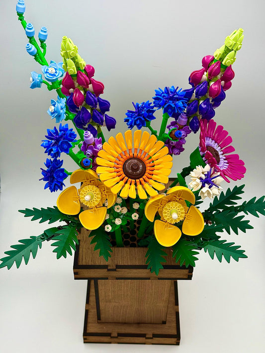 Walnut Vase for Lego Botanicals Wildflower Bouquet 10313 or any Botanical's Assortment