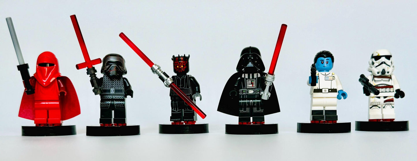 Minifigure Slider Display Stand Multipack "Dark Sliders"