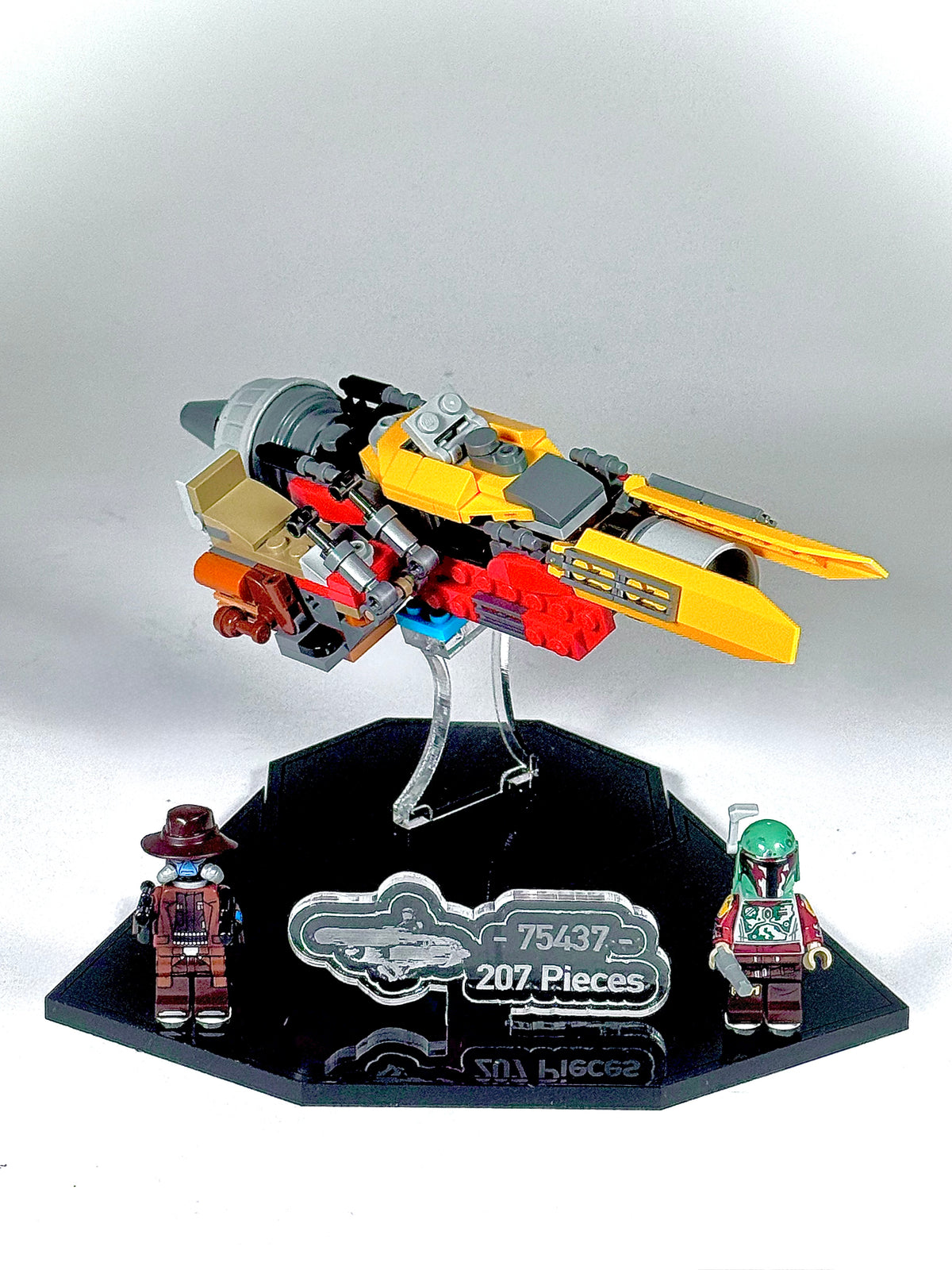Display Stand designed for LEGO® Star Wars™ Cobb Vanth's Speeder Set # 75437