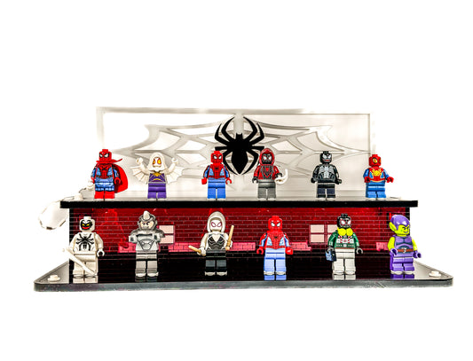 Minifigure Display Stand designed for LEGO® 71050 Spider-Man: Across the Spider-Verse Collectible Minifigure Series (2 Tier Stand)