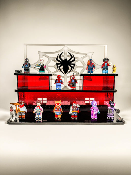Minifigure Display Stand designed for LEGO® 71050 Spider-Man: Across the Spider-Verse Collectible Minifigure Series (3 Tier Stand)