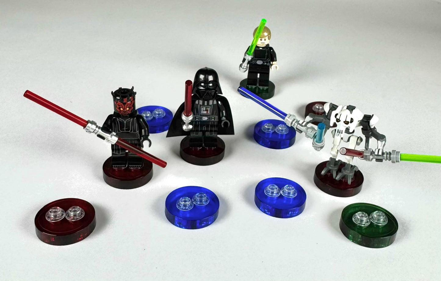 Multicolor Gaming Minifigure Display Stands "Brilliant Sliders" 5 Pack for Lego Minifigures