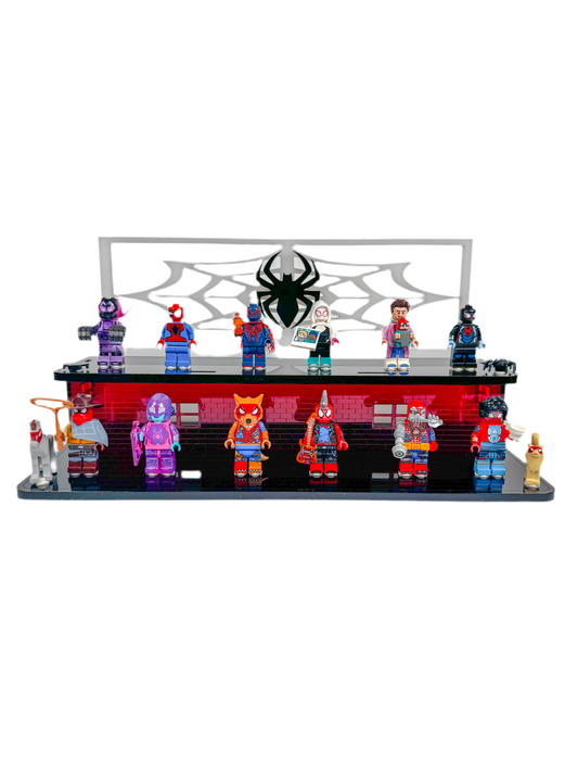 Minifigure Display Stand designed for LEGO® 71050 Spider-Man: Across the Spider-Verse Collectible Minifigure Series (2 Tier Stand)