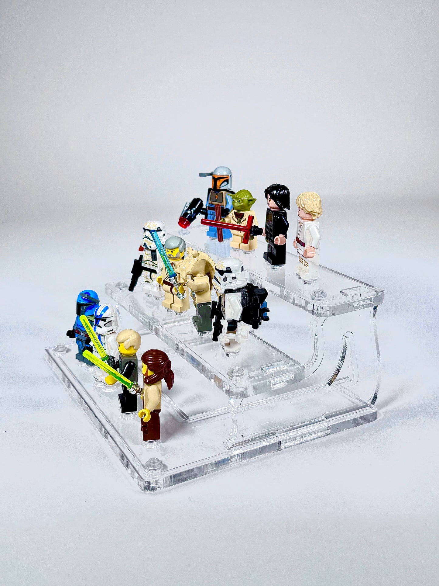 12 Minifigure Display Stand in Clear Acrylic for Lego® Minifigures