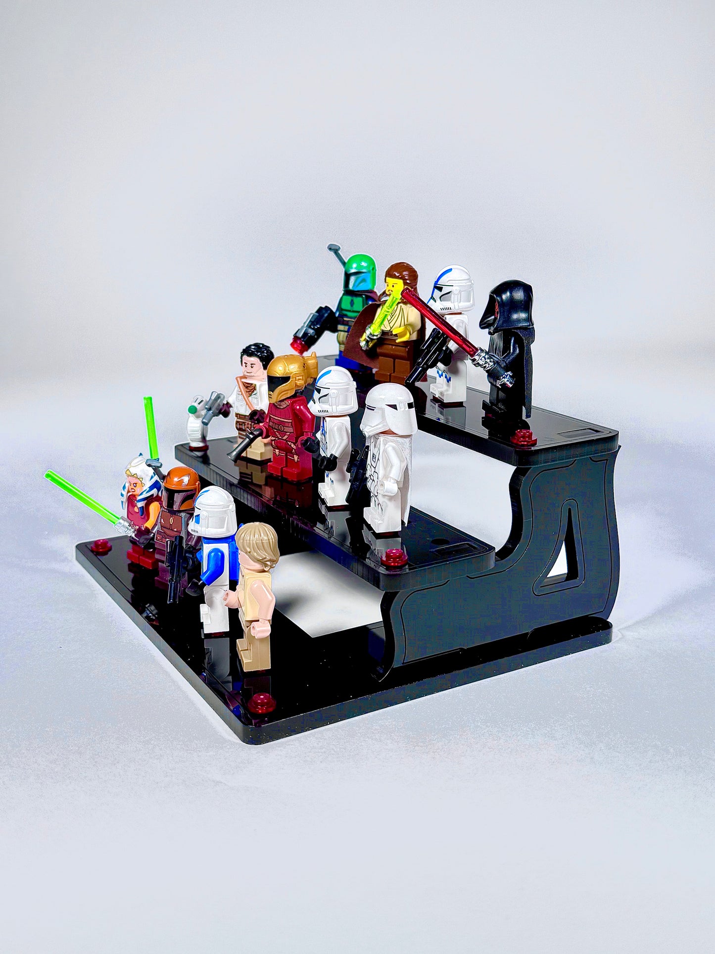 12 Minifigure Display Stand in Black Acrylic for Lego® Minifigures