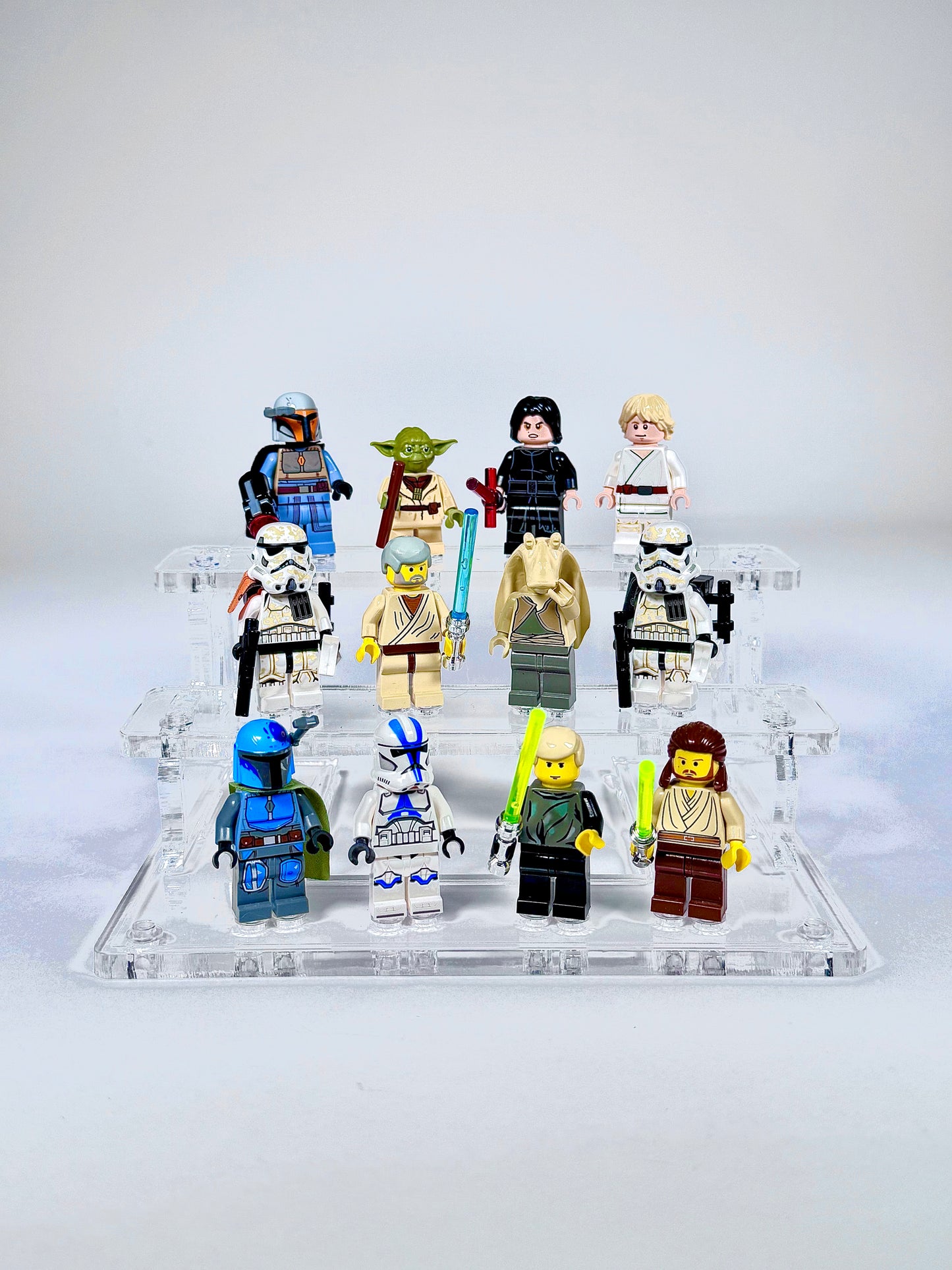 12 Minifigure Display Stand in Clear Acrylic for Lego® Minifigures