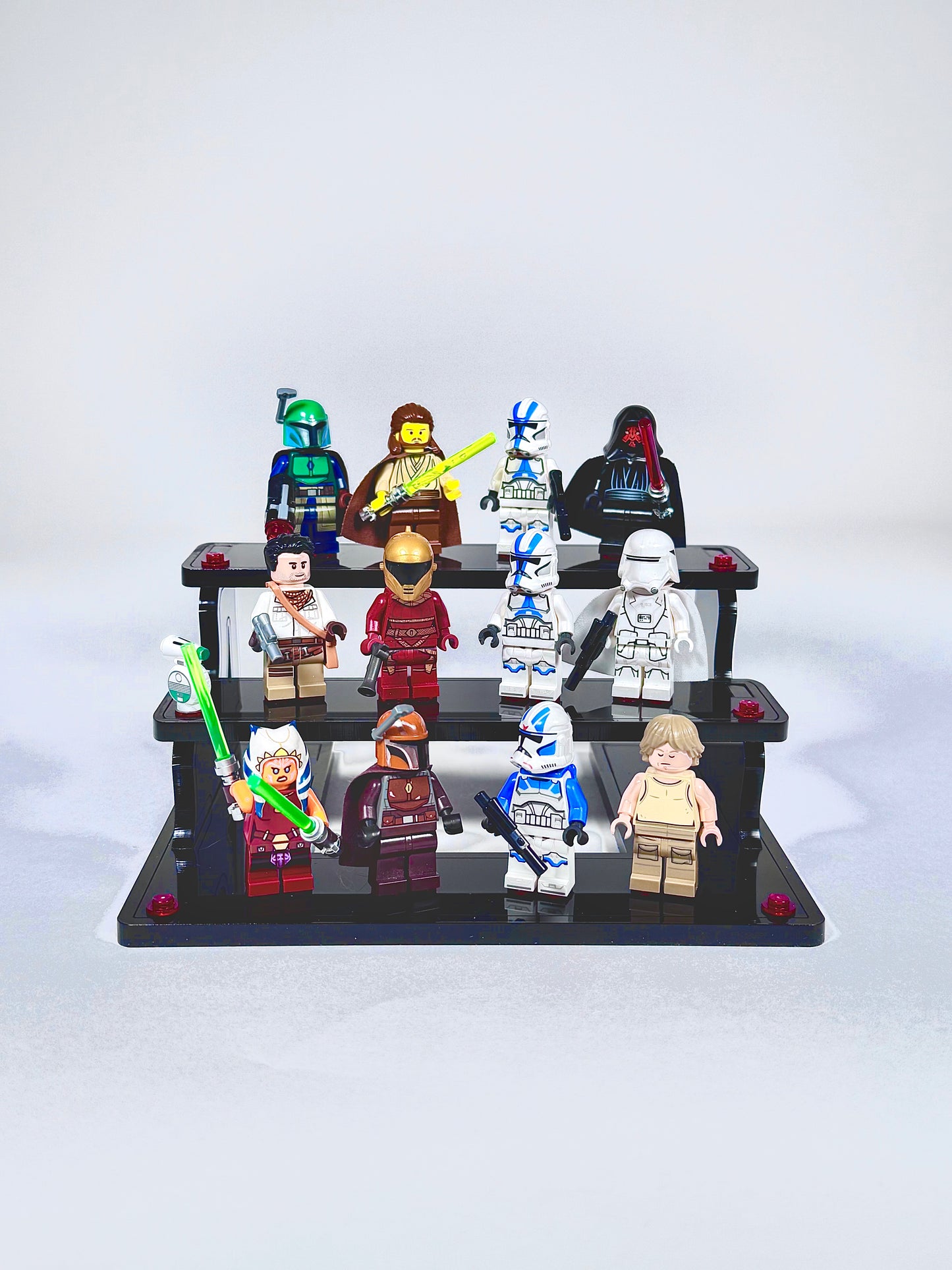 Standing Mini Figure 12 Minifigure Display Stand in Black Acrylic for Lego® Minifigures ...