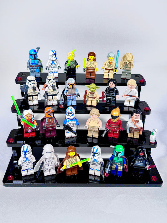 24 Minifigure Display Stand for Lego® Minifigures In Black Acrylic