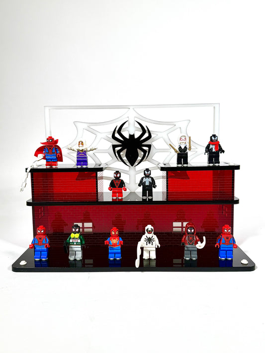 Minifigure Display Stand designed for LEGO® 71050 Spider-Man: Across the Spider-Verse Collectible Minifigure Series (3 Tier Stand)