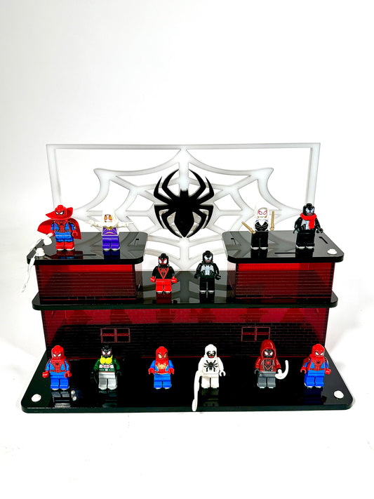 Minifigure Display Stand designed for LEGO® 71050 Spider-Man: Across the Spider-Verse Collectible Minifigure Series (3 Tier Stand)