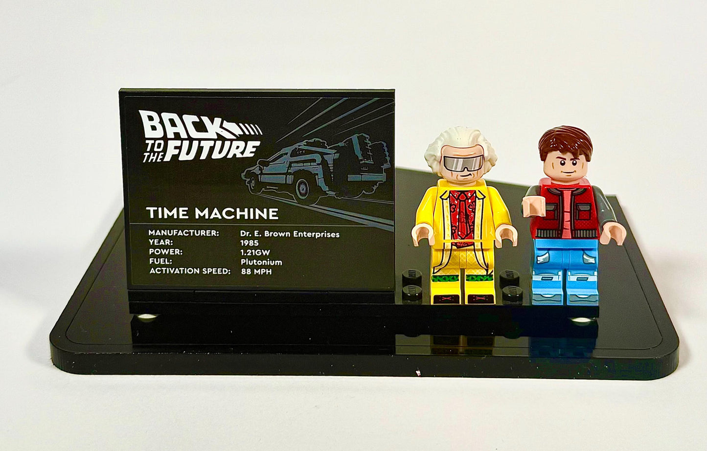 Display Stand designed for LEGO® Back to the Future Time Machine Set # 10300