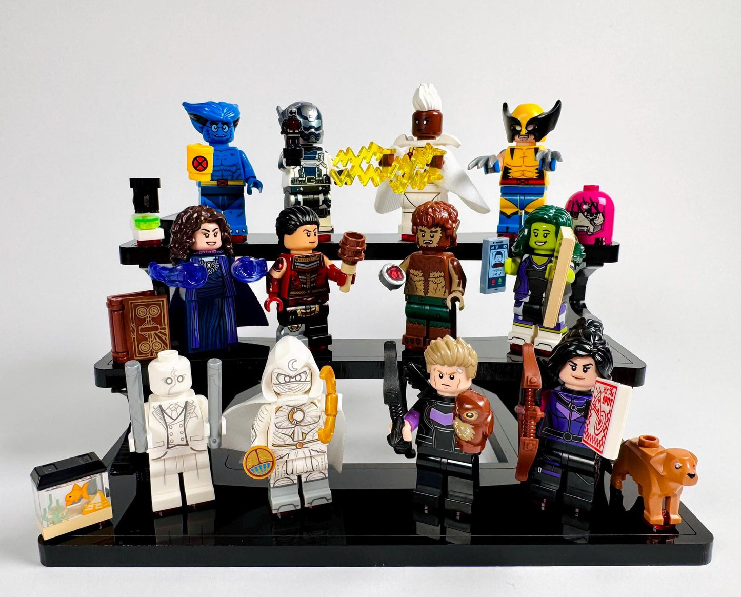 12 Minifigure Display Stand in Black Acrylic for Lego® Minifigures