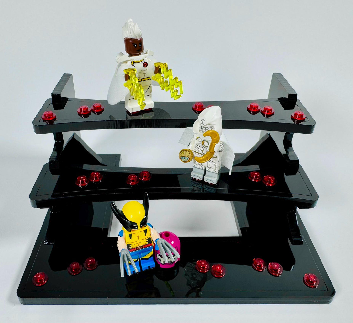 12 Minifigure Display Stand in Black Acrylic for Lego® Minifigures