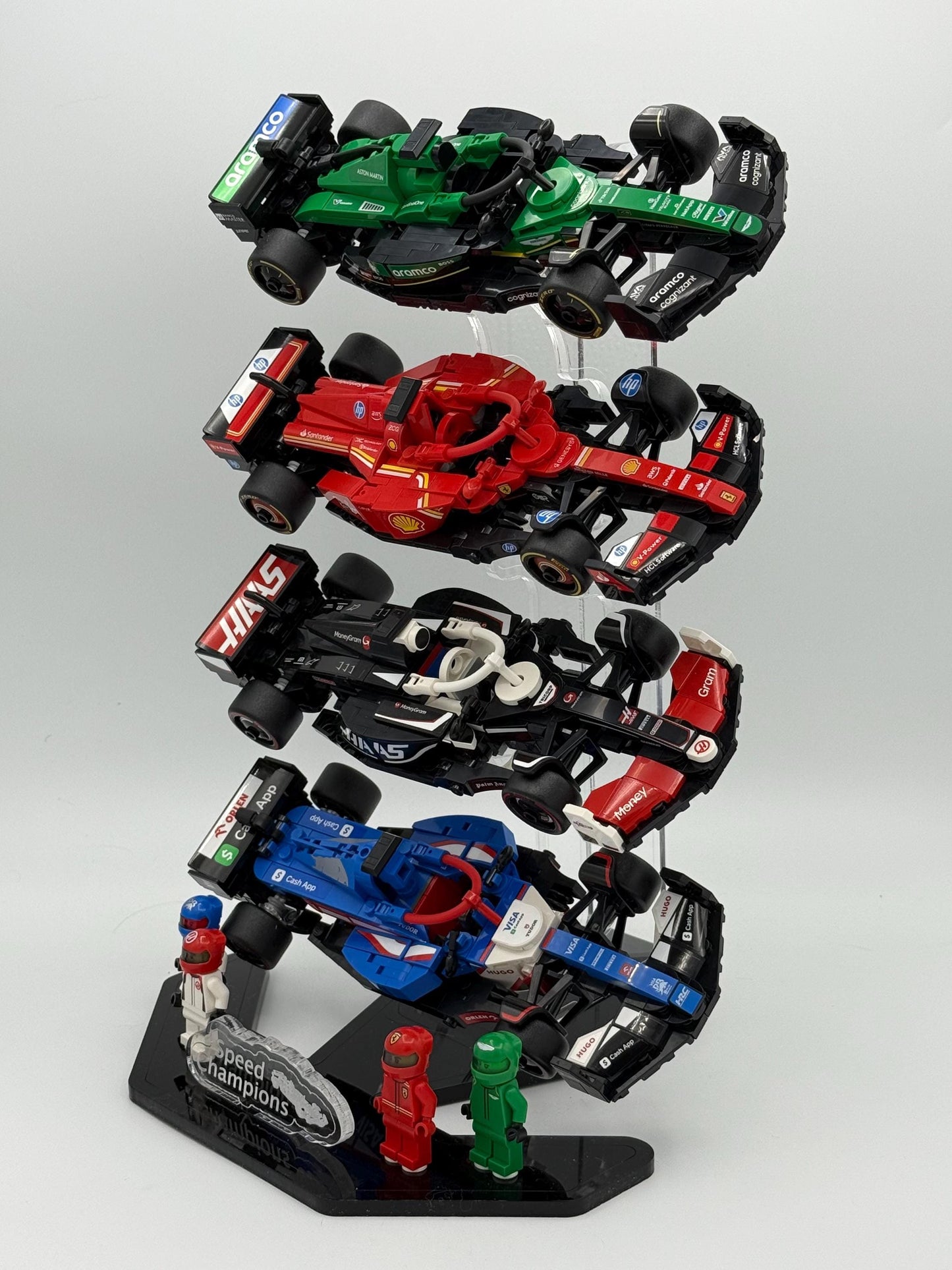 F1 Speed Champions Stand designed to work with LEGO® F1 Speed Champions cars